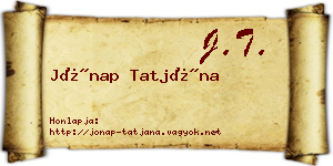 Jónap Tatjána névjegykártya